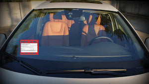 California Generic REPORT OF SALE Windshield Sticker